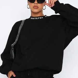 White Fox 
Put It On Repeat Oversized Sweater Black
